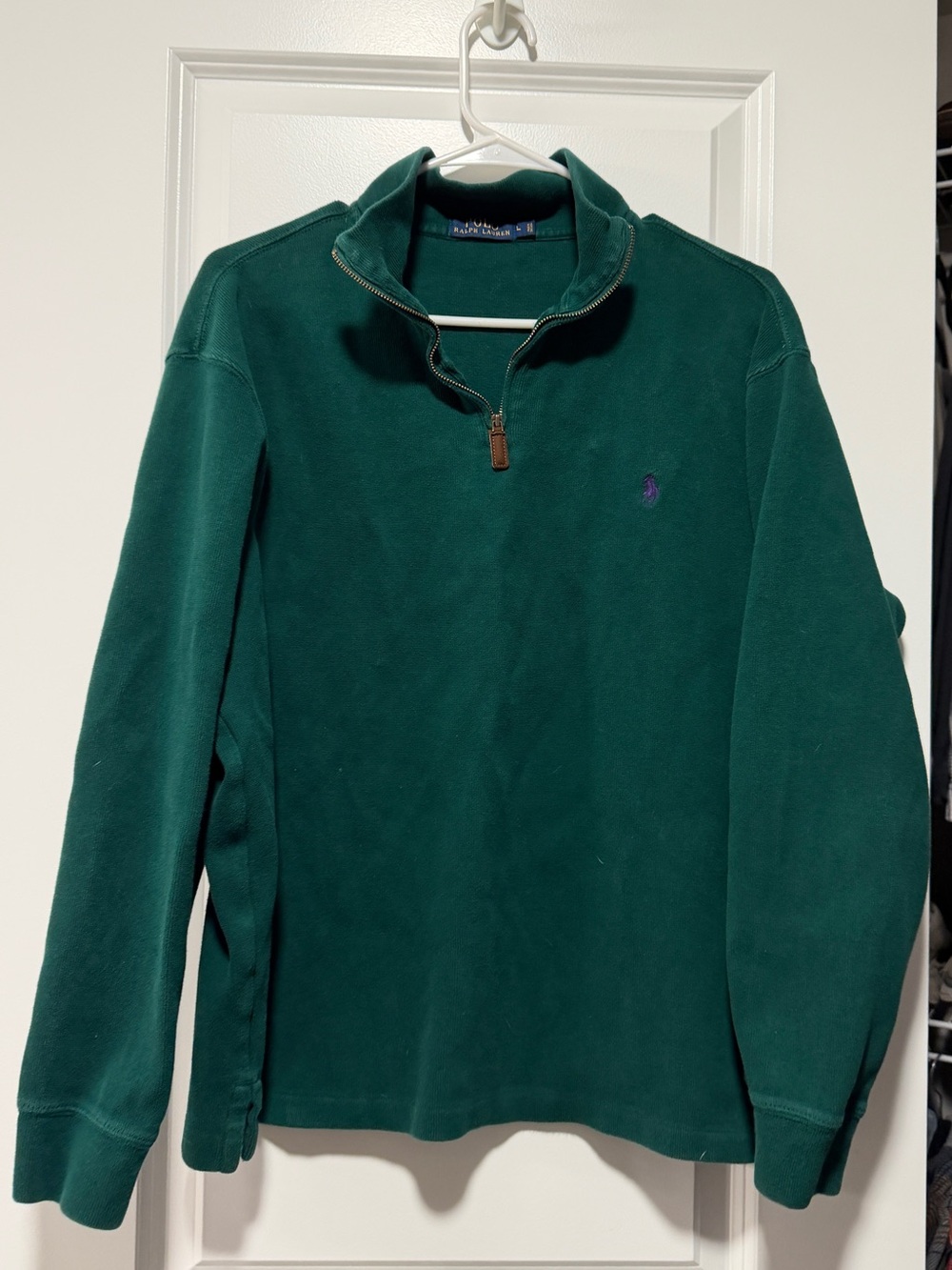 Ralph Lauren Teal Green Half-Zip Sweatshirt
